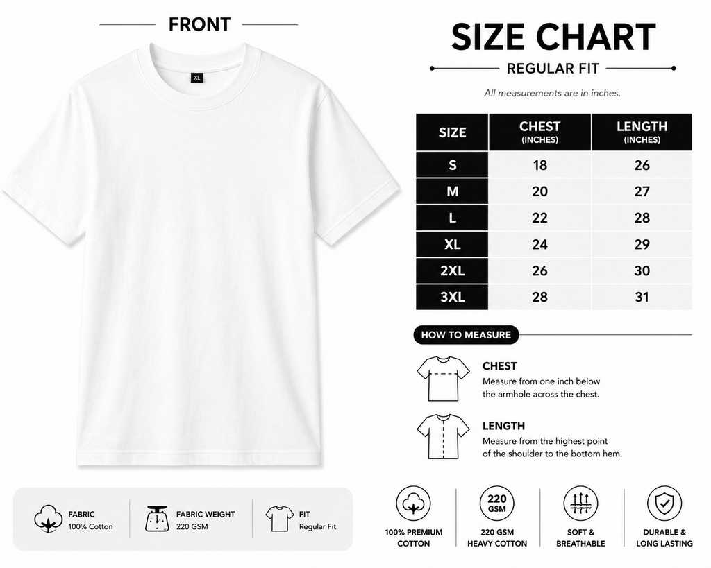 Men’s Plain T-shirt | Black And White